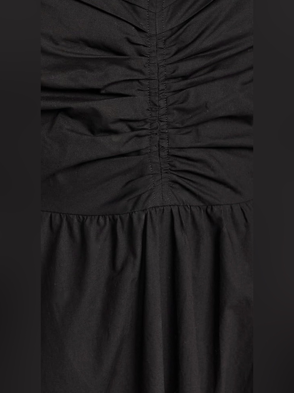 A.L.C. Black Ruched Bodice Maxi Dress with Wide Straps Size 10 - Picture 6 of 16